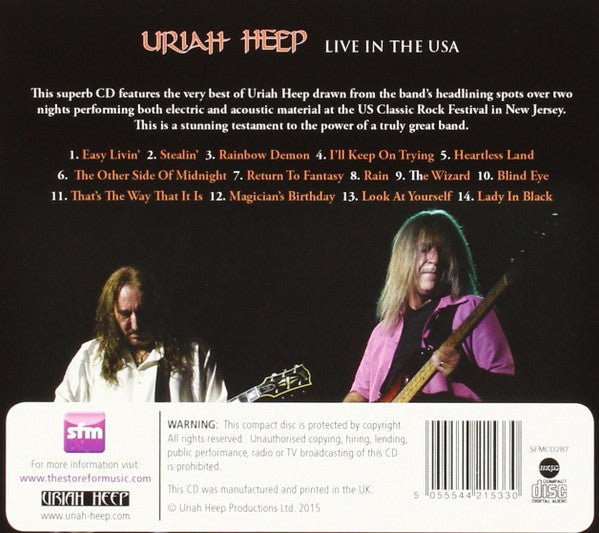 CD Uriah Heep ‎– Live In The USA 2ª Mano - DISCOS NAKASHA