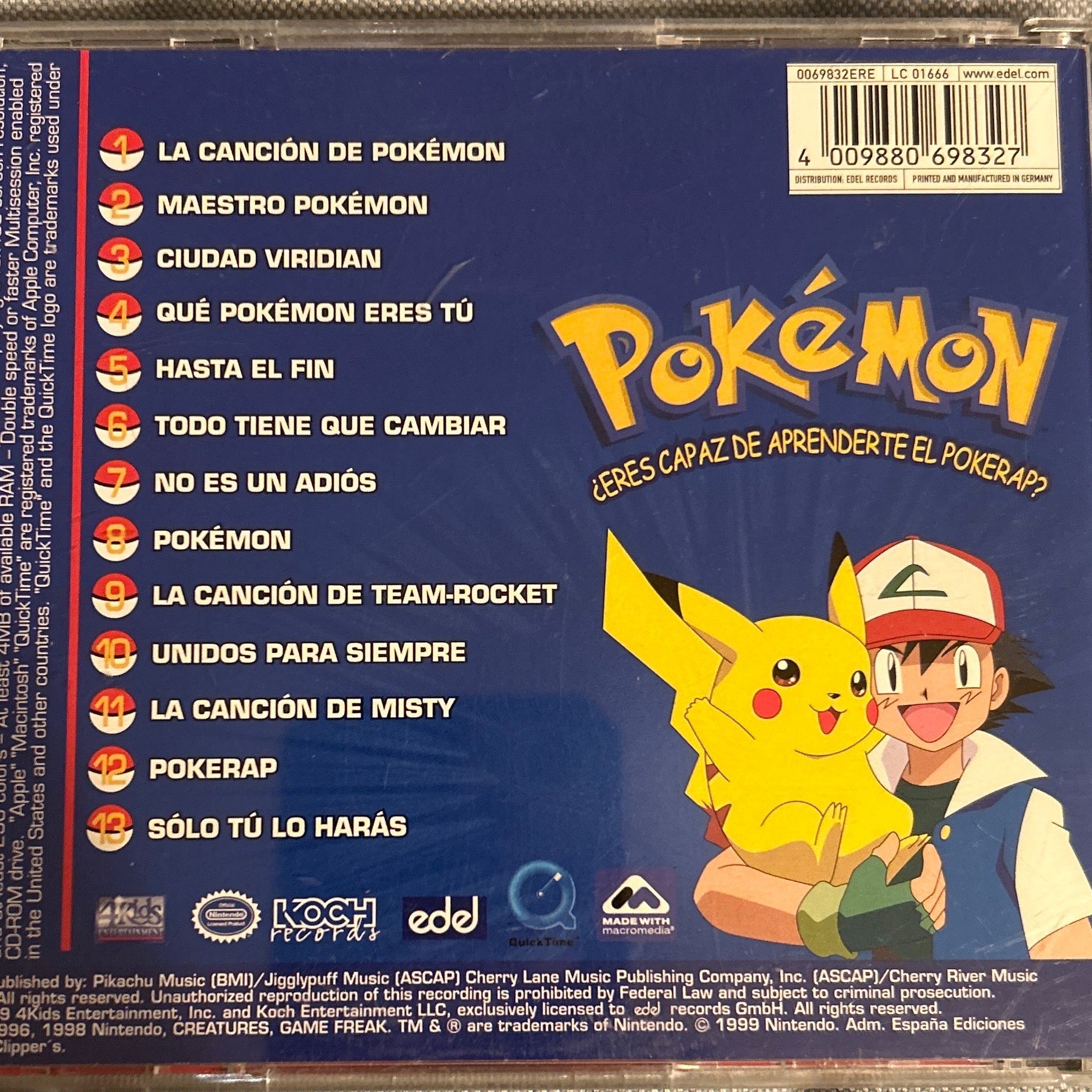 CD V/A ‎– Pokémon • ¿Eres Capaz De Aprenderte El Pokerap? 2ª Mano - DISCOS NAKASHA