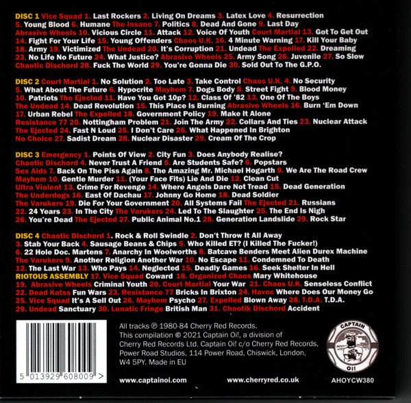 CD V/A – Riot City Box set (Complete Singles Collection – The Sound Of UK 82) Nuevo precintado - DISCOS NAKASHA