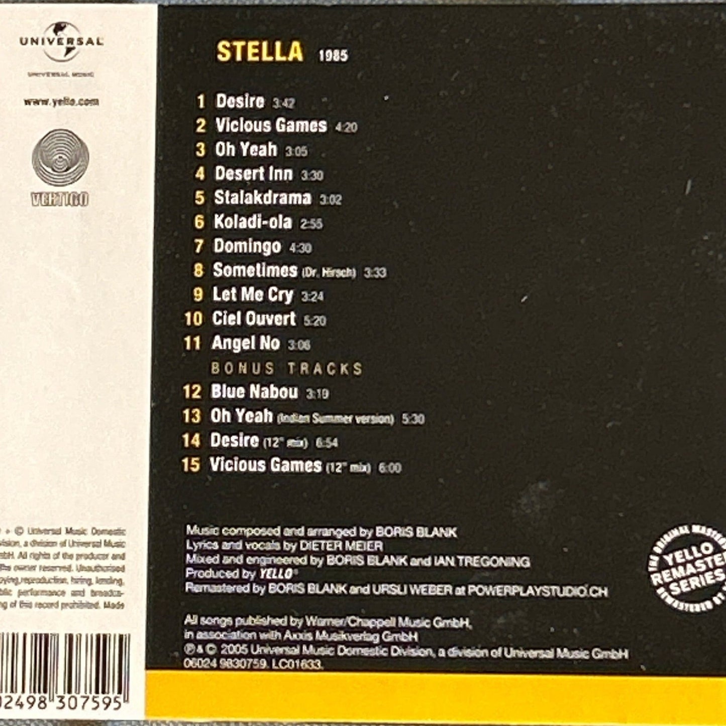 CD Yello ‎– Stella 2ª Mano - DISCOS NAKASHA