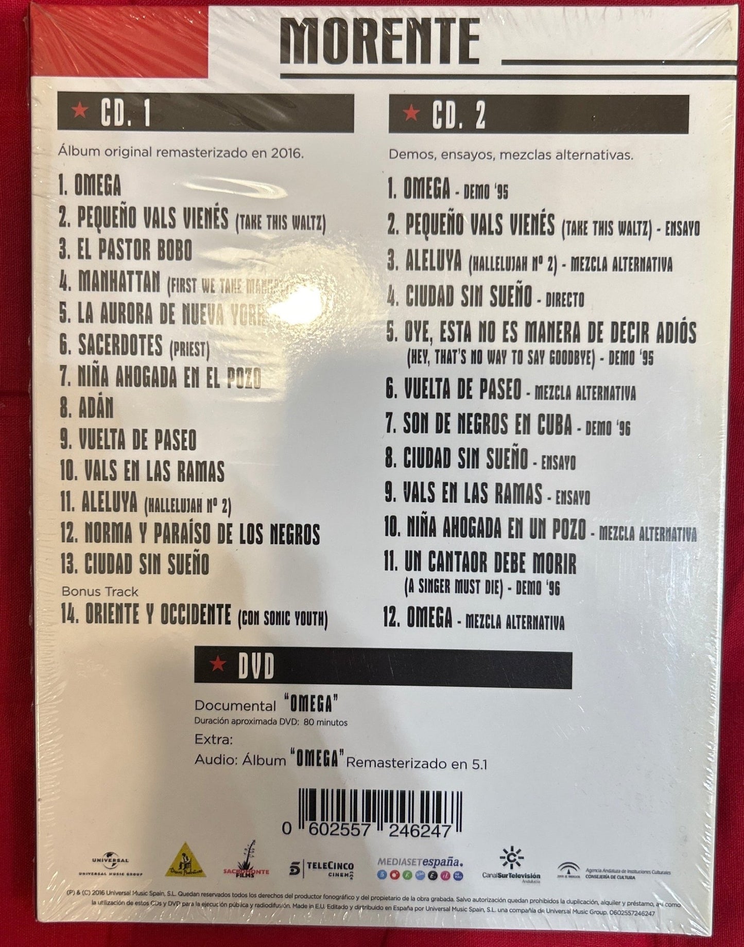 DVD Morente & Lagartija Nick ‎– Omega Nuevo precintado - DISCOS NAKASHA