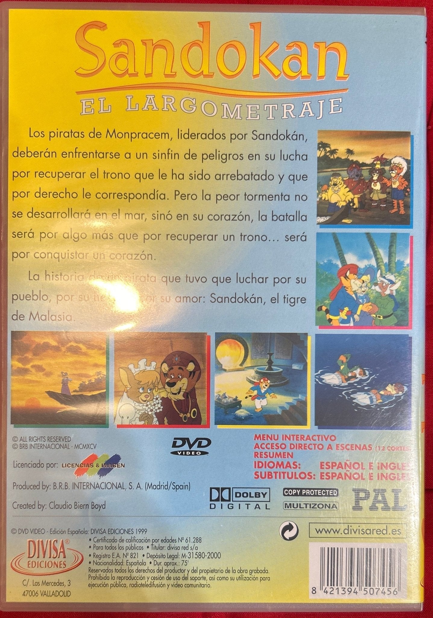 DVD Sandokan El largometraje 2ª Mano - DISCOS NAKASHA