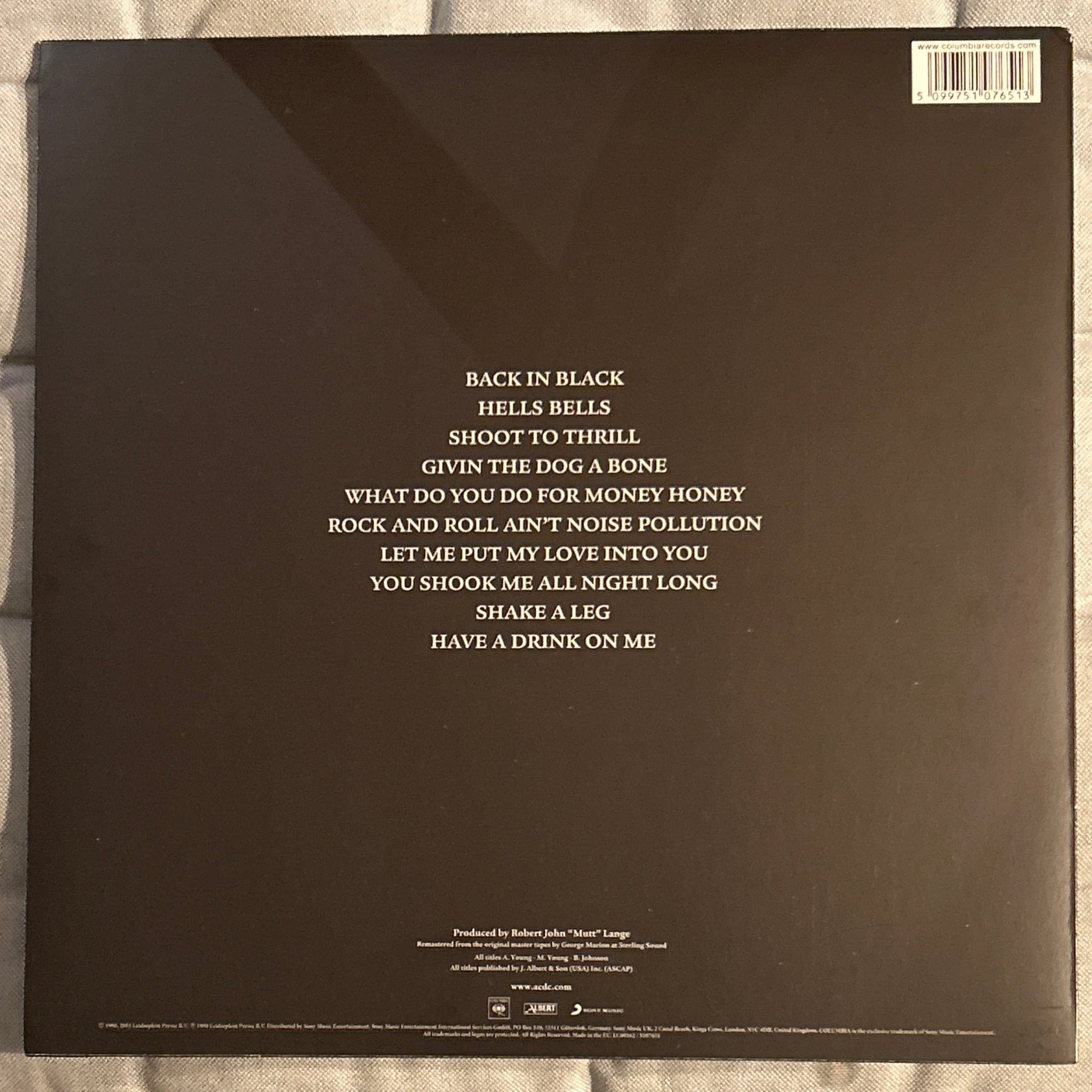 LP AC/DC - Back in black 2ª Mano - DISCOS NAKASHA