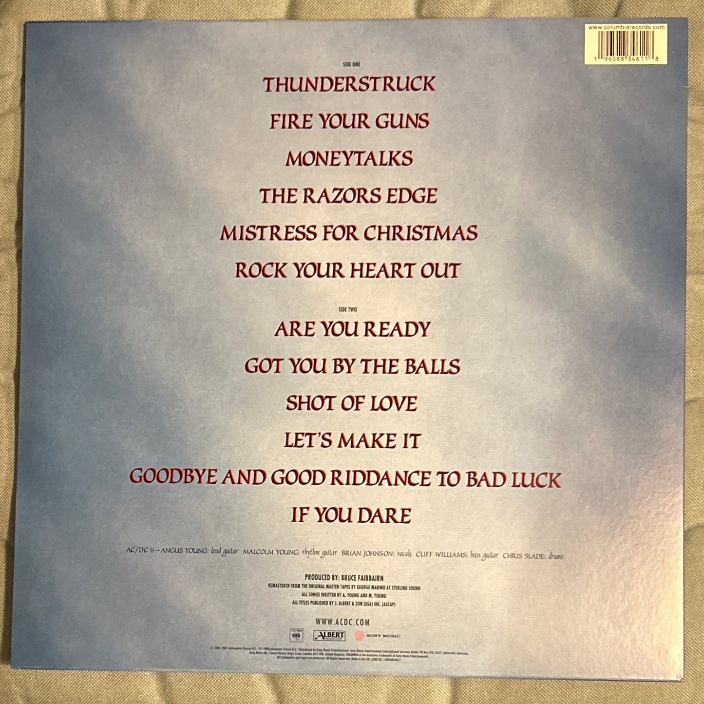 LP AC/DC ‎– The Razors Edge 2ª mano - DISCOS NAKASHA