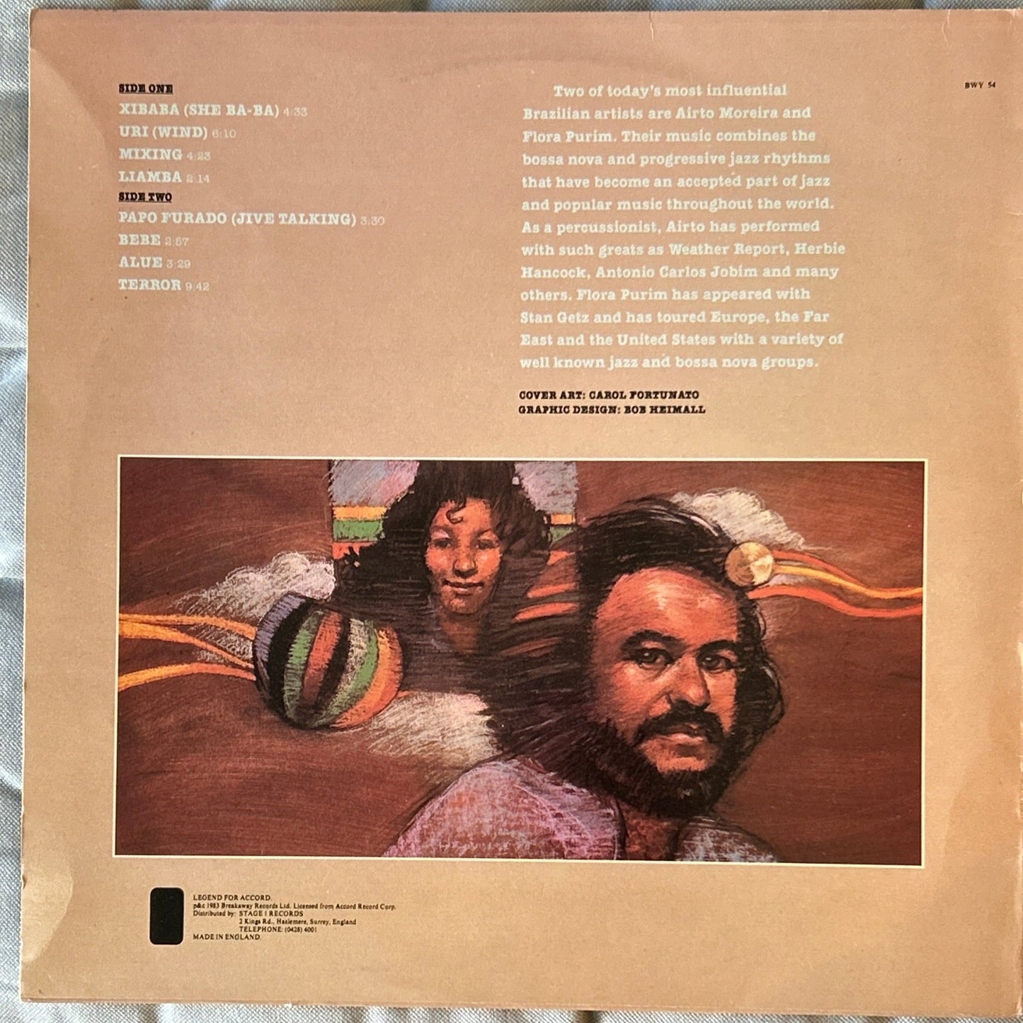 LP Airto Featuring Flora Purim ‎– Brazilian Heatwave 2ª Mano - DISCOS NAKASHA