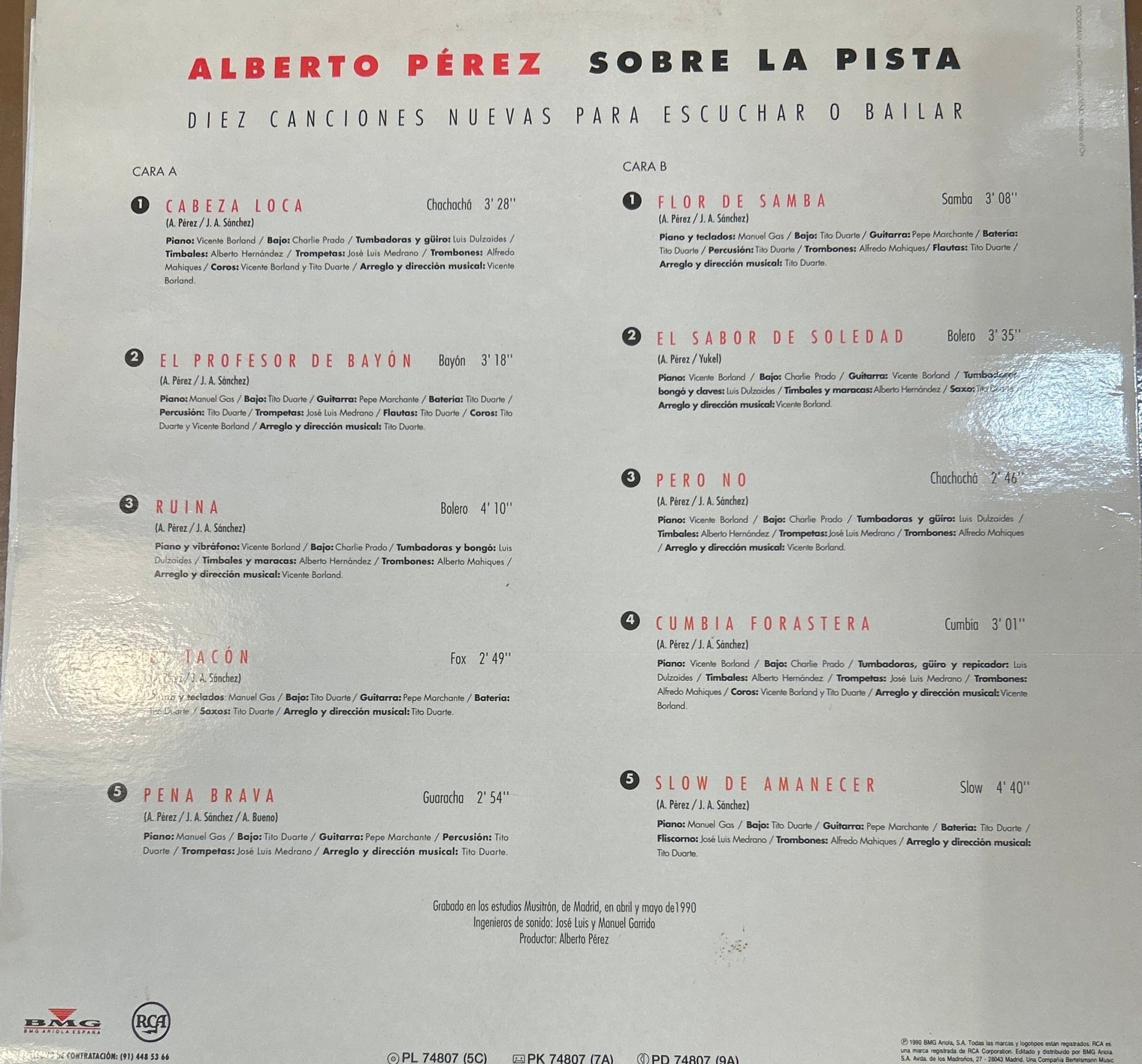 LP Alberto Pérez‎– Sobre La Pista 2ª Mano (Producto exclusivo recogida en tienda) - DISCOS NAKASHA