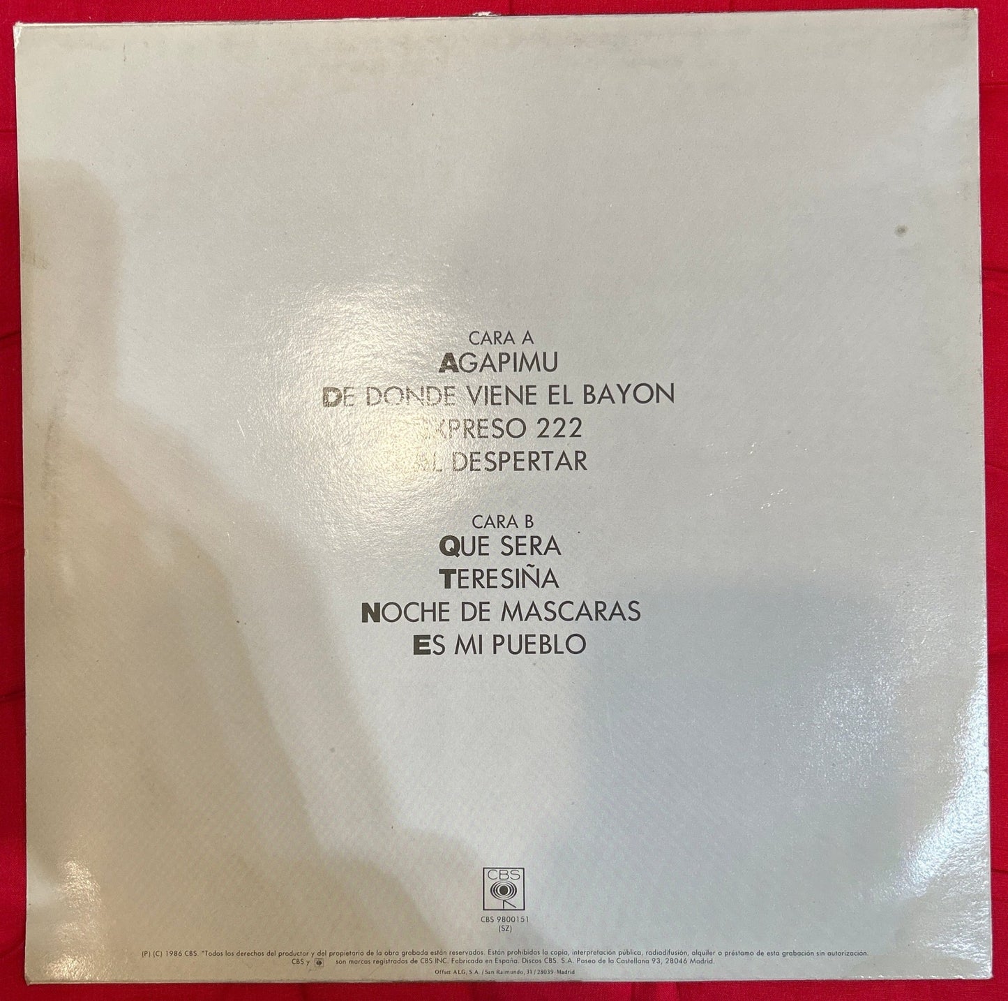 LP Ana Belén ‎– Agapimu Y Otros Grandes Exitos 2ª Mano (Producto exclusivo recogida en tienda) - DISCOS NAKASHA