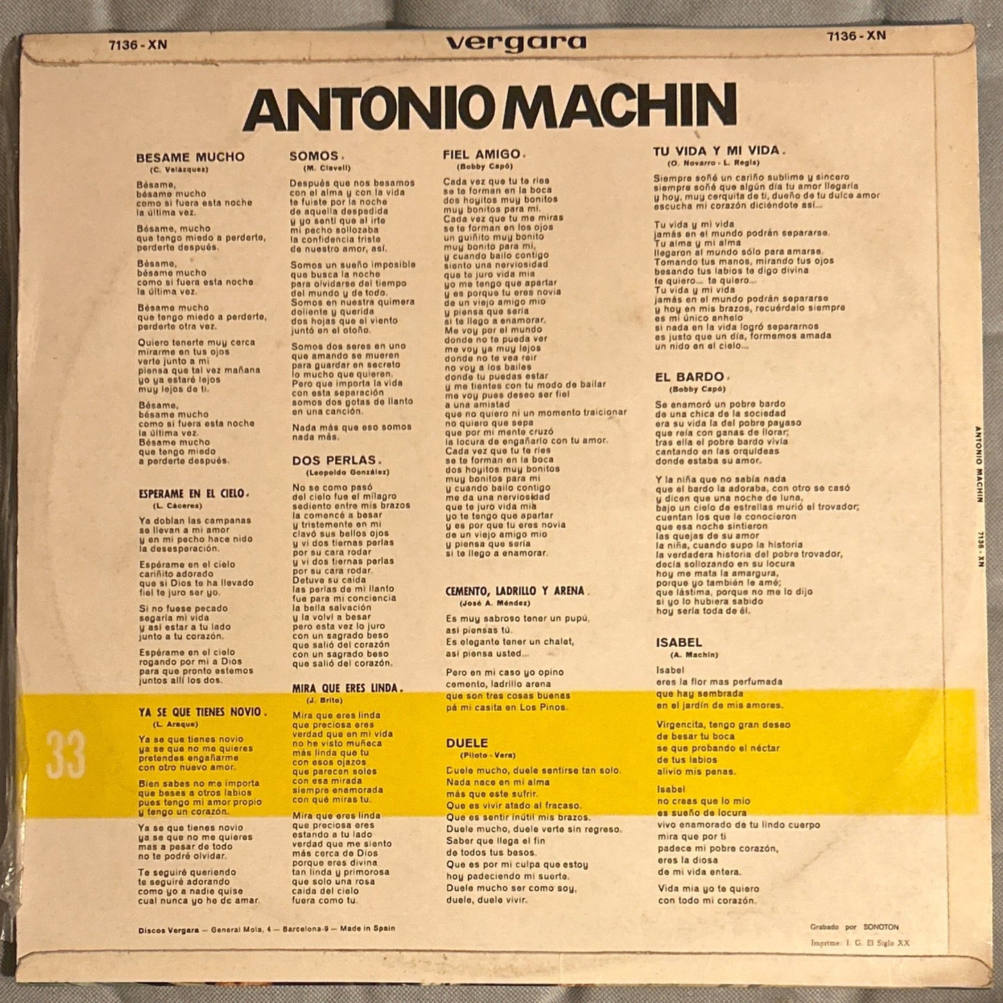 LP Antonio Machín ‎– Antonio Machin 2ª Mano (Producto exclusivo recogida en tienda) - DISCOS NAKASHA