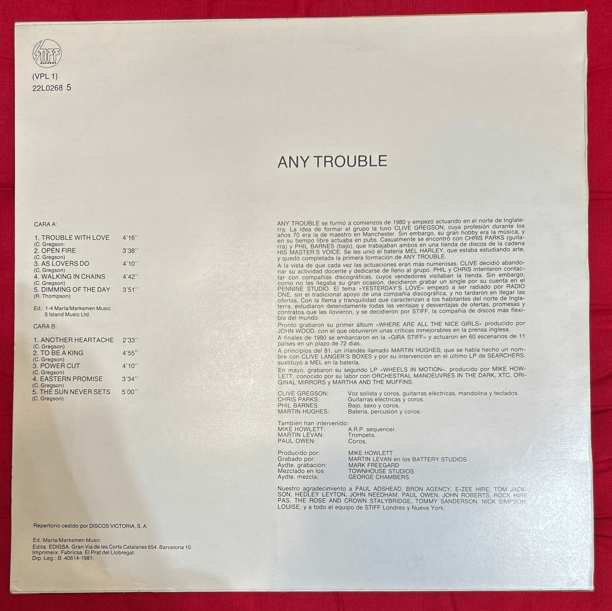 LP Any trouble - Wheels in motion (Ruedas en movimiento) 2ª Mano - DISCOS NAKASHA
