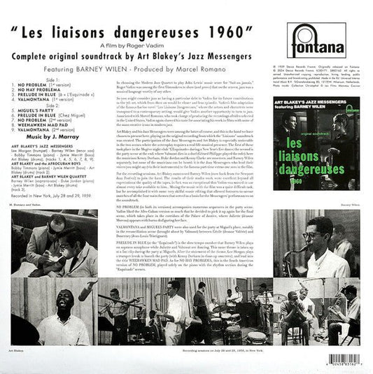 LP Art Blakey's Jazz Messengers* Avec Barney Wilen ‎– Les Liaisons Dangereuses 1960 Nuevo precintado - DISCOS NAKASHA