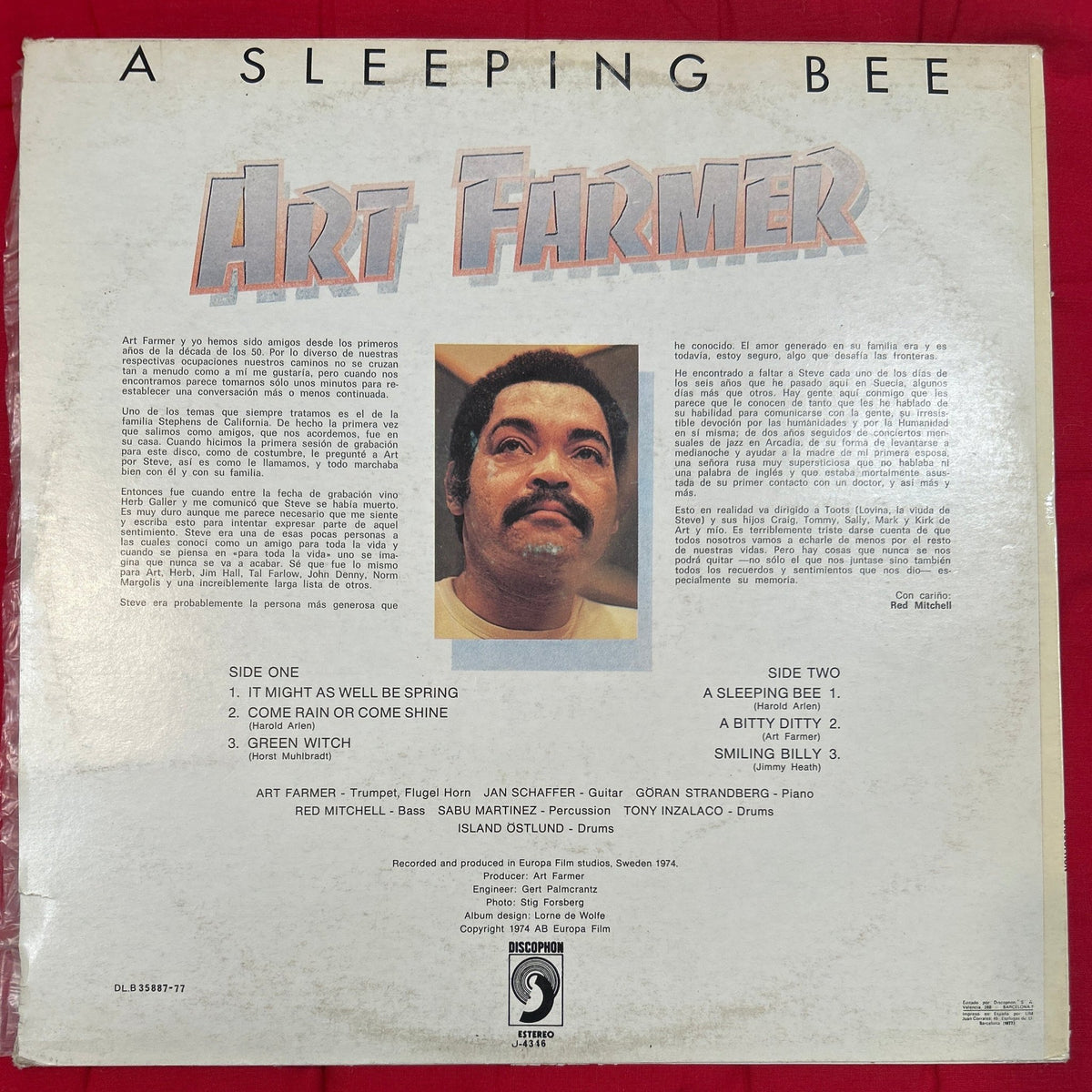 LP Art Farmer – A Sleeping Bee 2ª Mano - DISCOS NAKASHA