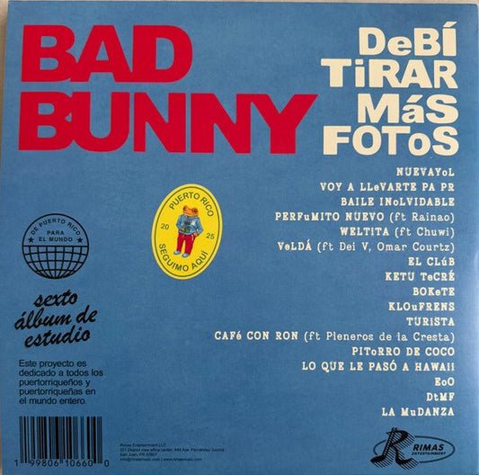 LP Bad Bunny ‎– Debi Tirar Más Fotos Nuevo precintado - DISCOS NAKASHA