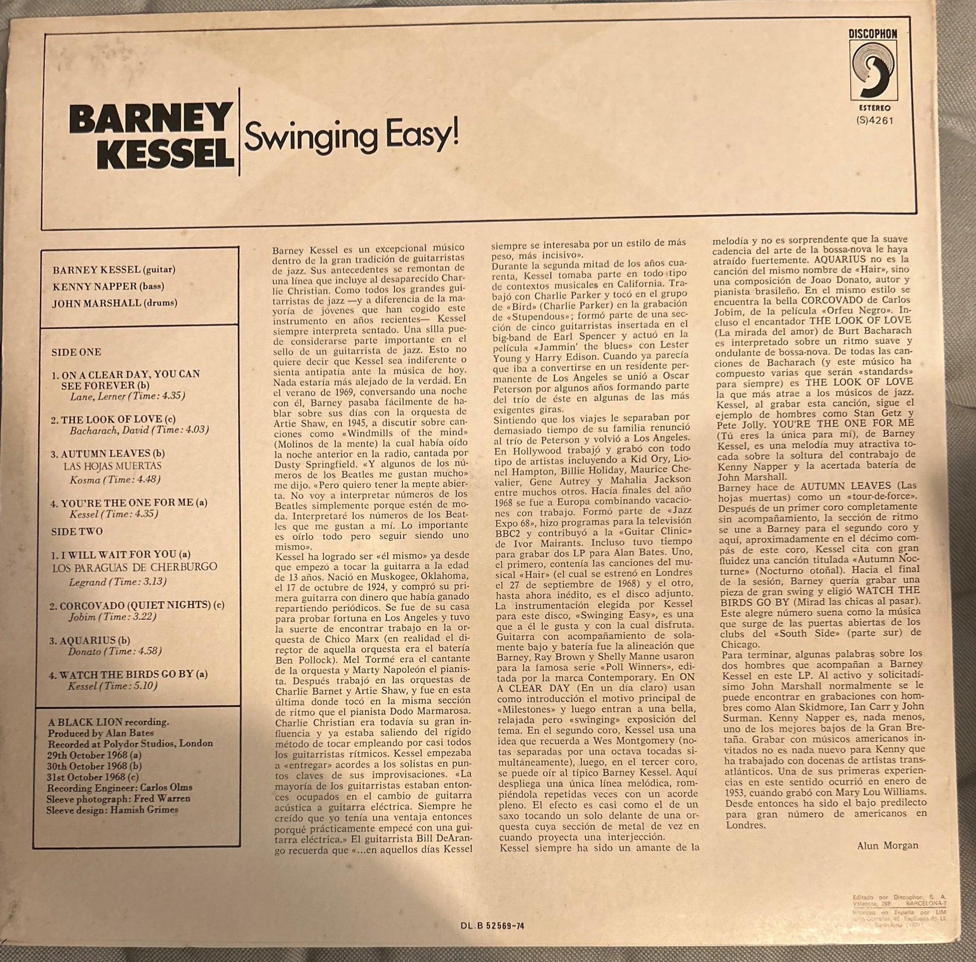 LP Barney Kessel ‎– Swinging Easy! 2ª Mano - DISCOS NAKASHA