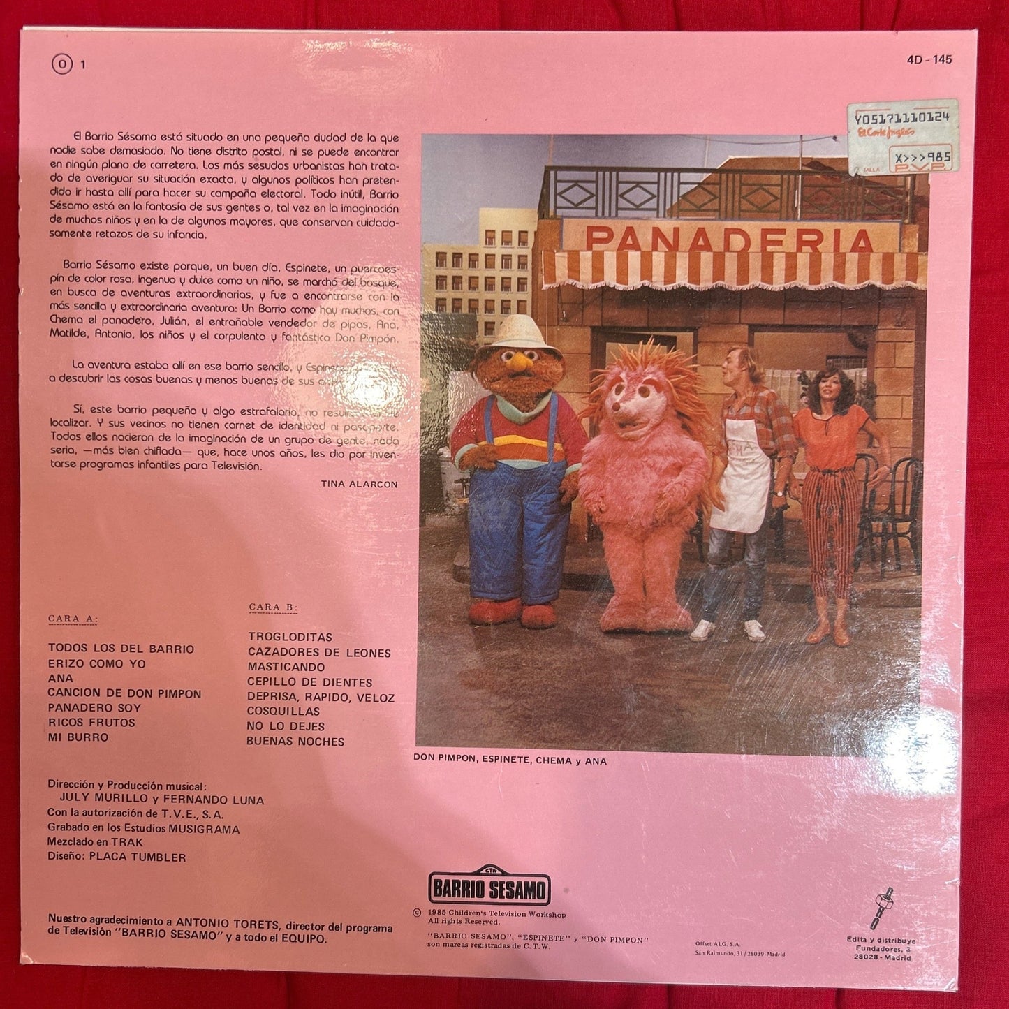 LP Barrio Sesamo ‎– Espinete y Sus Amigos 2ª mano - DISCOS NAKASHA
