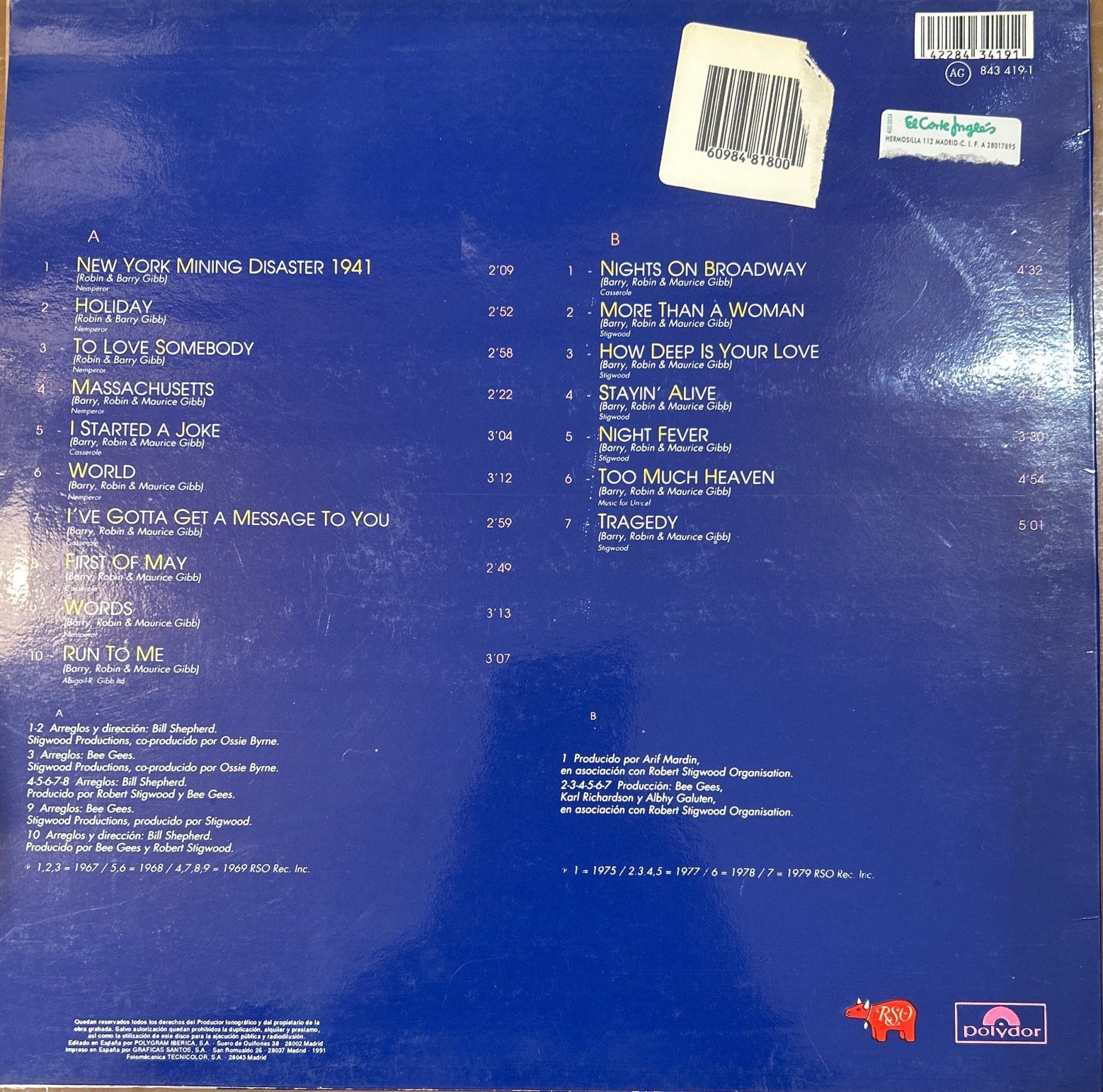LP Bee Gees ‎– Bee Gees Story 2ª mano - DISCOS NAKASHA