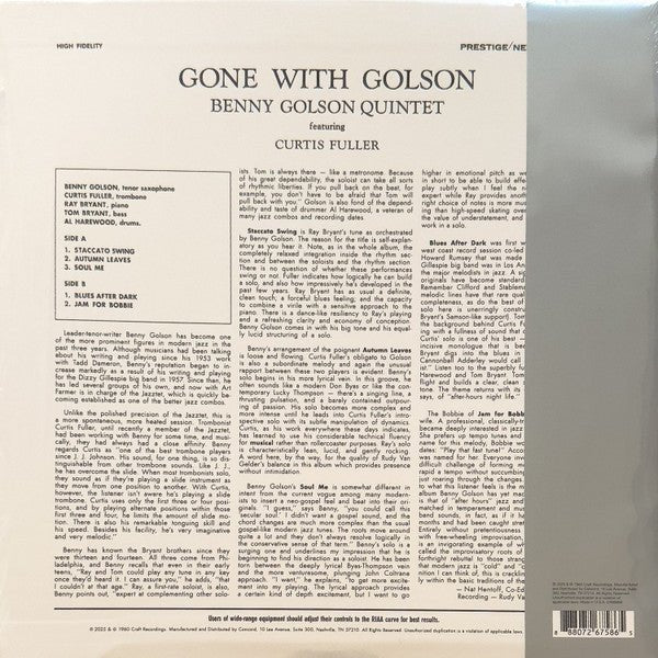 LP Benny Golson ‎– Gone With Golson Nuevo precintado - DISCOS NAKASHA
