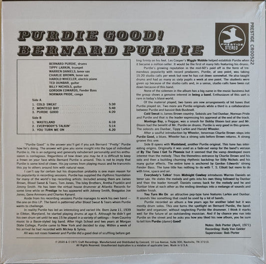 LP Bernard Purdie ‎– Purdie Good! Nuevo precintado - DISCOS NAKASHA