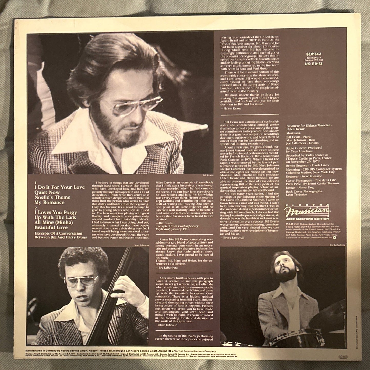LP Bill Evans ‎– The Paris Concert (Edition One) 2ª Mano - DISCOS NAKASHA