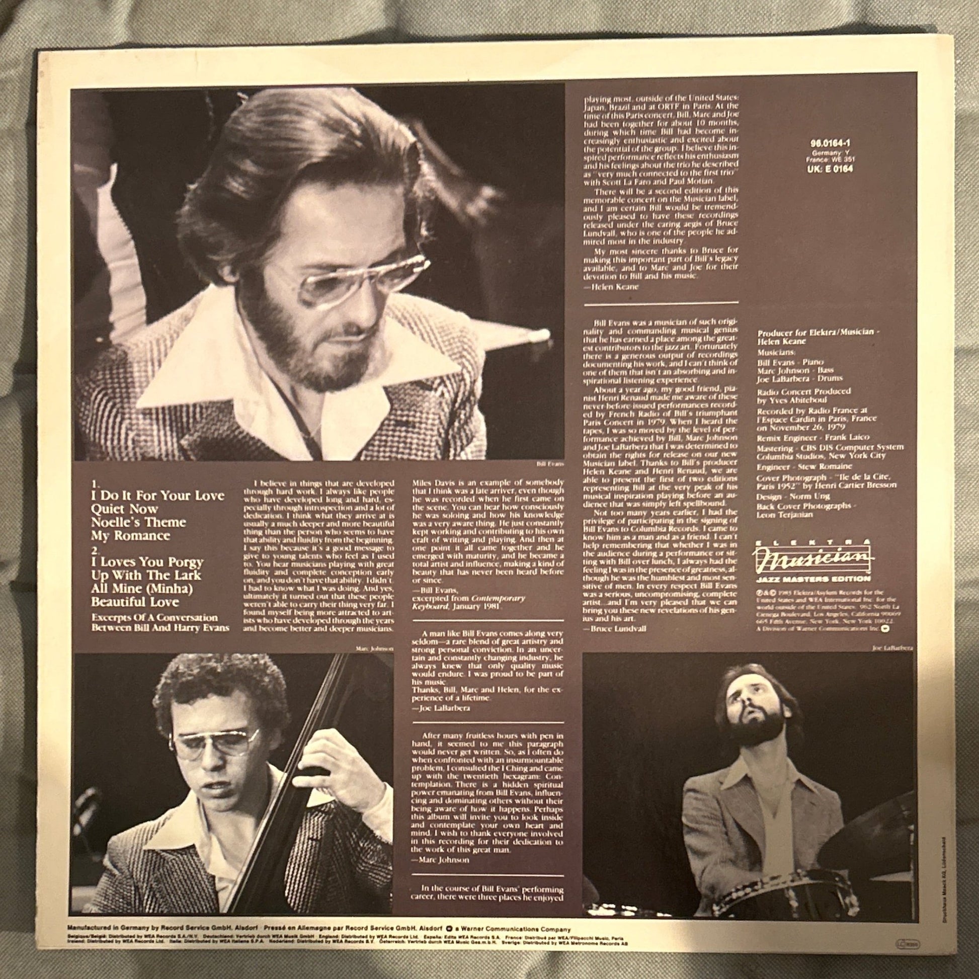 LP Bill Evans ‎– The Paris Concert (Edition One) 2ª Mano - DISCOS NAKASHA