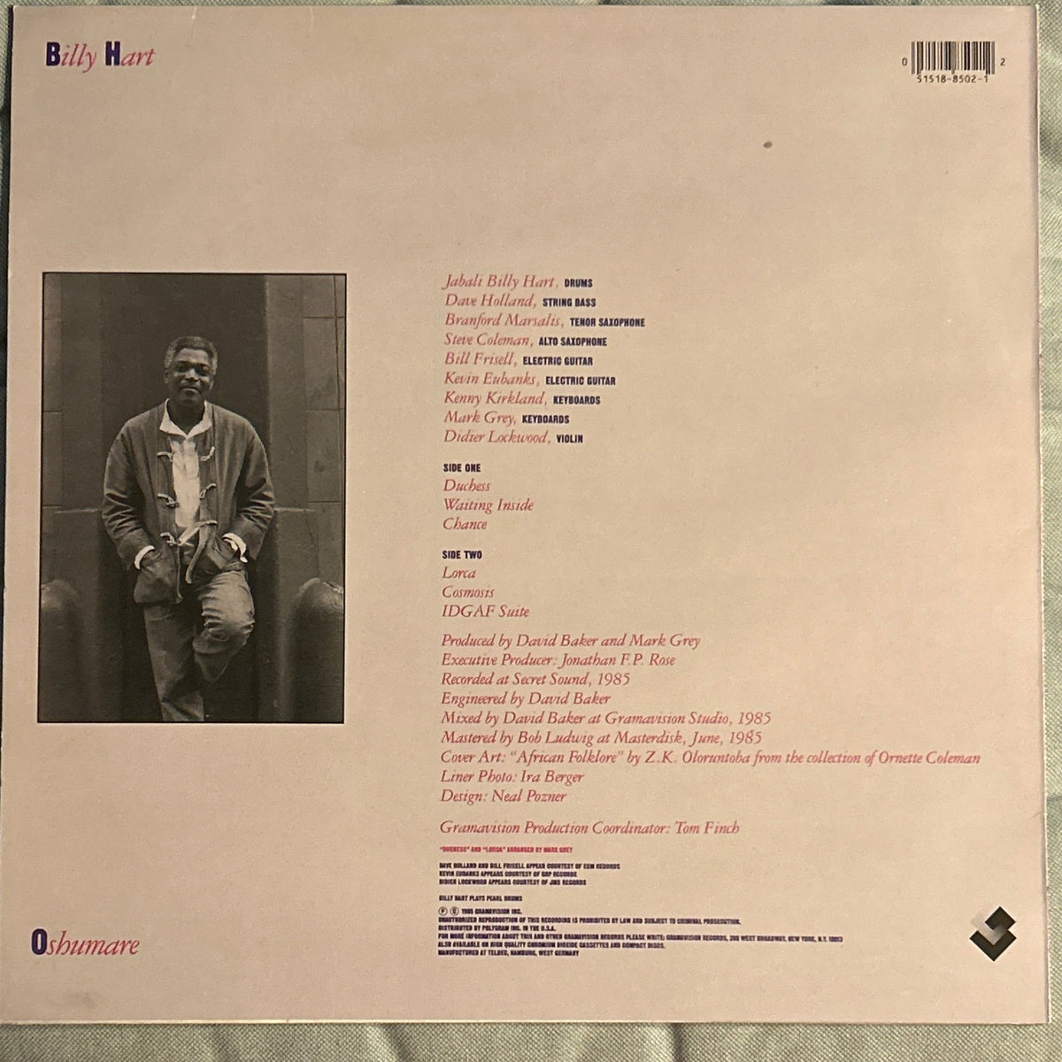 LP Billy Hart – Oshumare 2ª Mano - DISCOS NAKASHA