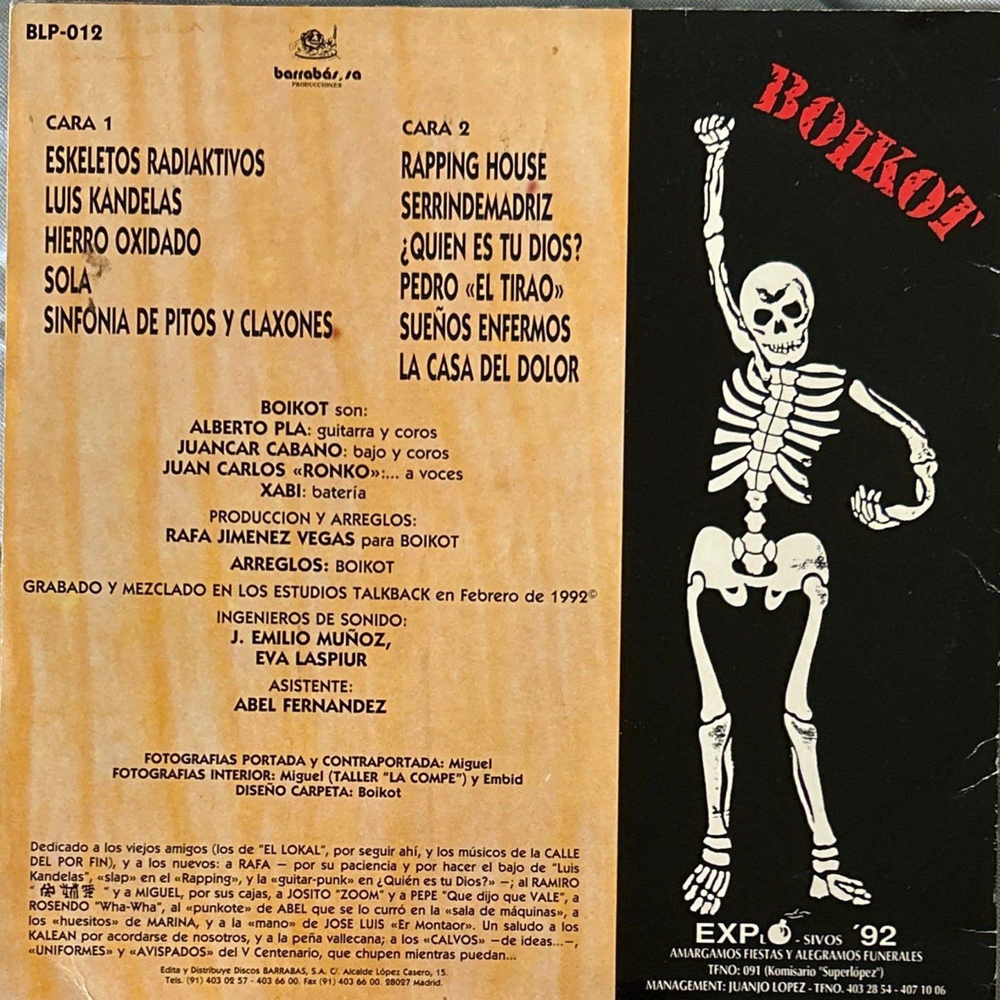 LP Boikot – ...Con Perdón De Los Payasos 2ª Mano - DISCOS NAKASHA