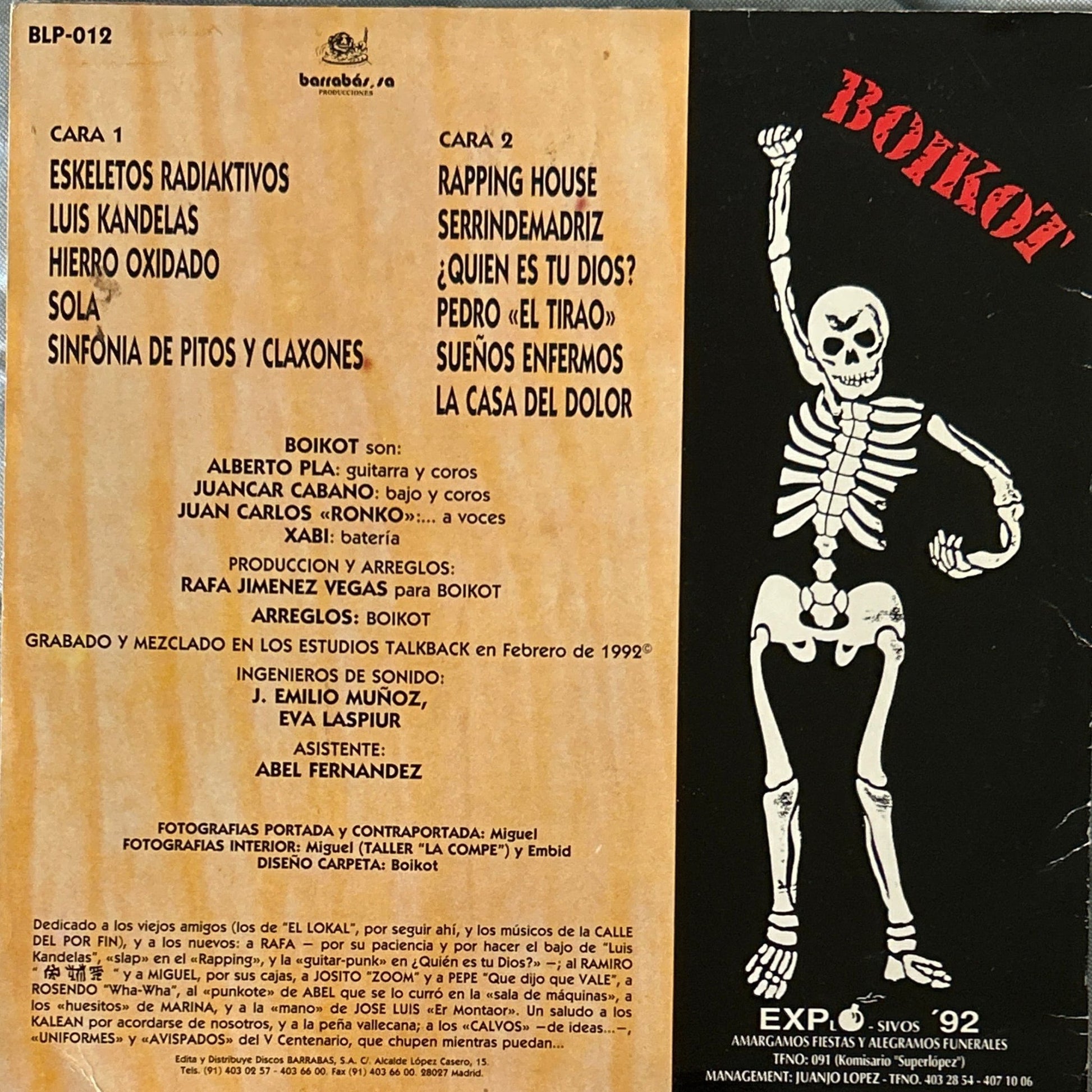 LP Boikot – ...Con Perdón De Los Payasos 2ª Mano - DISCOS NAKASHA