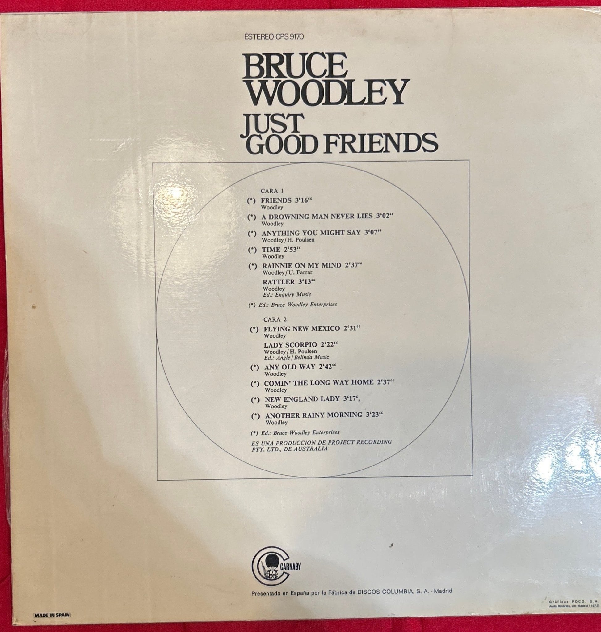 LP Bruce Woodley ‎– Just Good Friends 2ª Mano - DISCOS NAKASHA