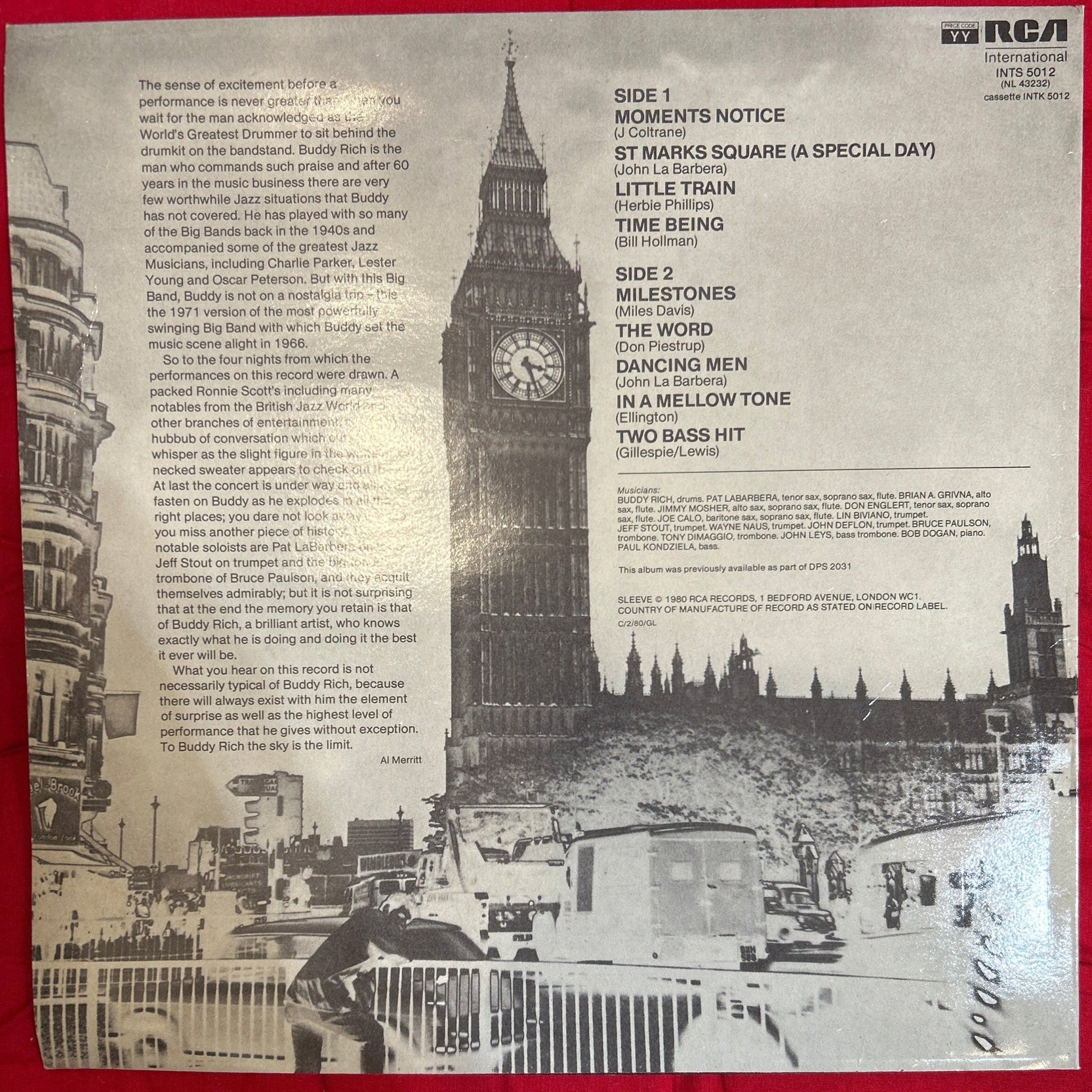 LP Buddy Rich ‎– At Ronnie Scotts 2ª Mano - DISCOS NAKASHA