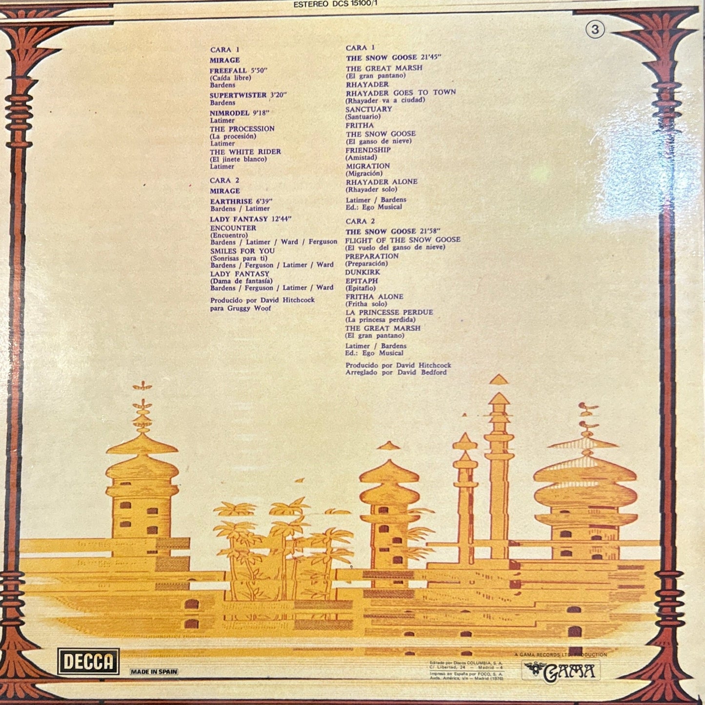LP Camel – Mirage / The Snow Goose 2ª Mano - DISCOS NAKASHA