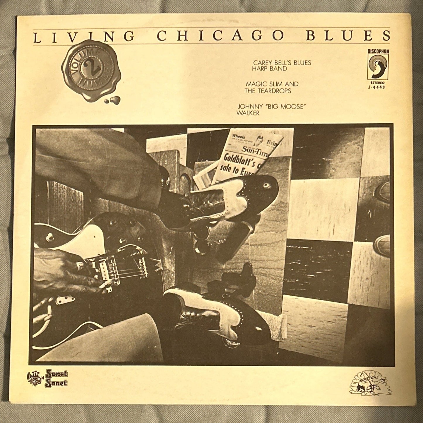 LP Carey Bell's Blues Harp Band / Magic Slim And The Teardrops / Johnny "Big Moose" Walker – Living Chicago Blues Volume 2 2ª Mano - DISCOS NAKASHA