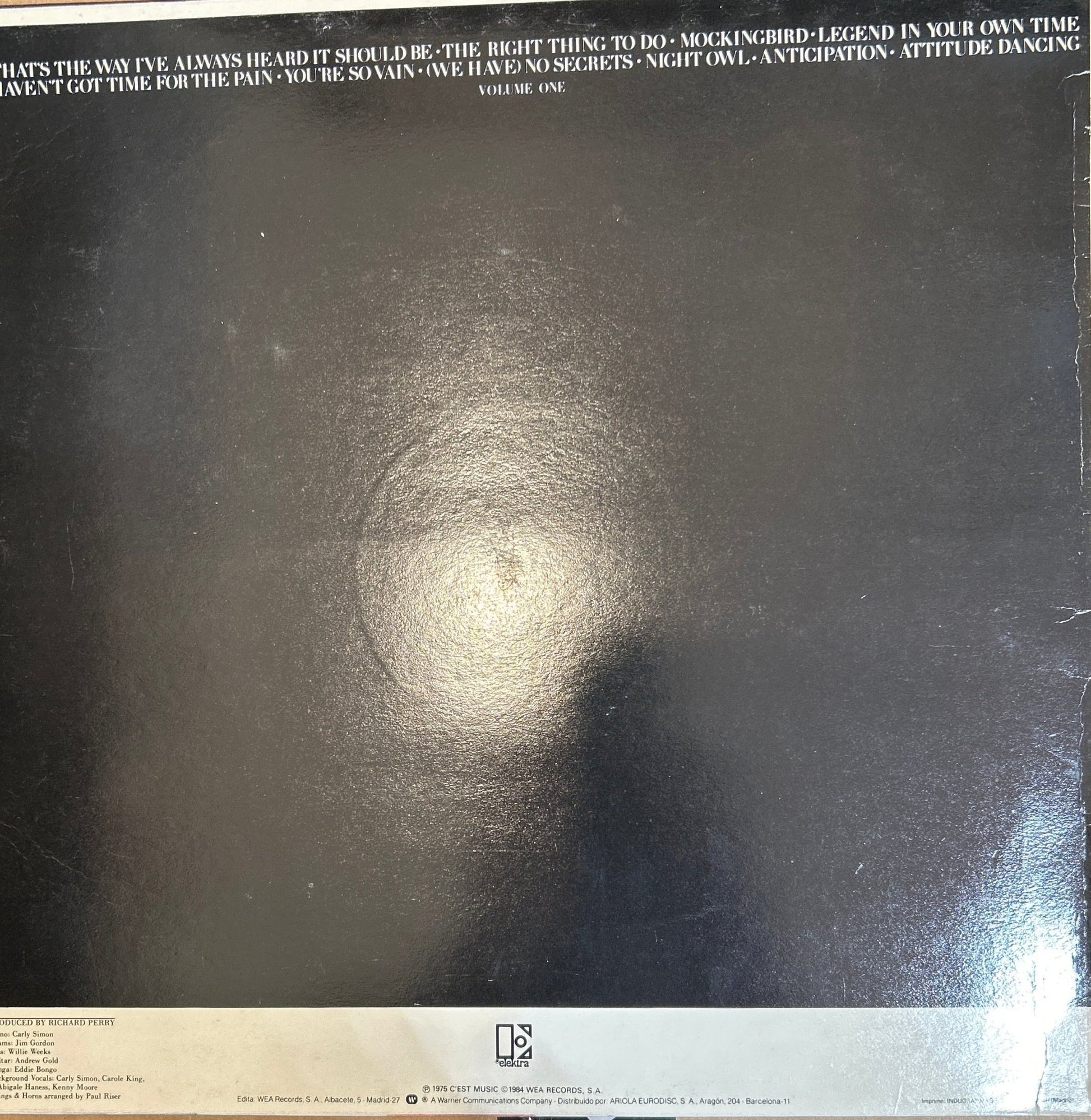 LP Carly Simon ‎– The Best Of Carly Simon 2ª Mano - DISCOS NAKASHA
