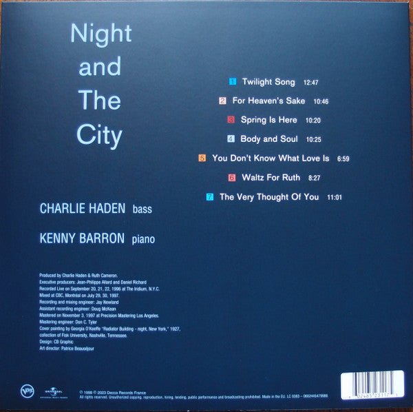 LP Charlie Haden And Kenny Barron – Night And The City Nuevo precintado - DISCOS NAKASHA