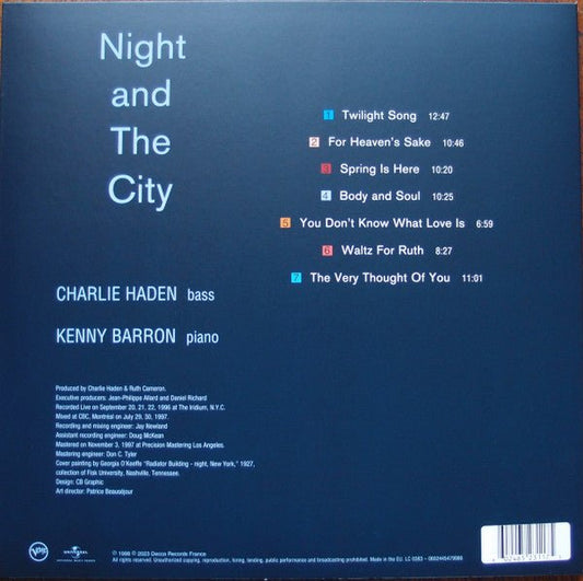 LP Charlie Haden And Kenny Barron – Night And The City Nuevo precintado - DISCOS NAKASHA