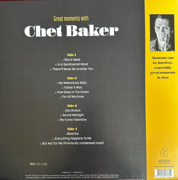 LP Chet Baker ‎– Great Moments With Chet Baker Nuevo precintado - DISCOS NAKASHA