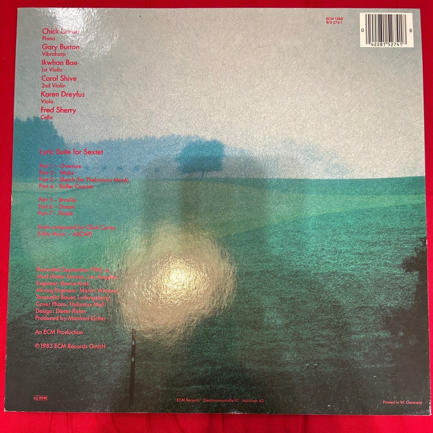 LP Chick Corea / Gary Burton ‎– Lyric Suite For Sextet 2ª Mano - DISCOS NAKASHA
