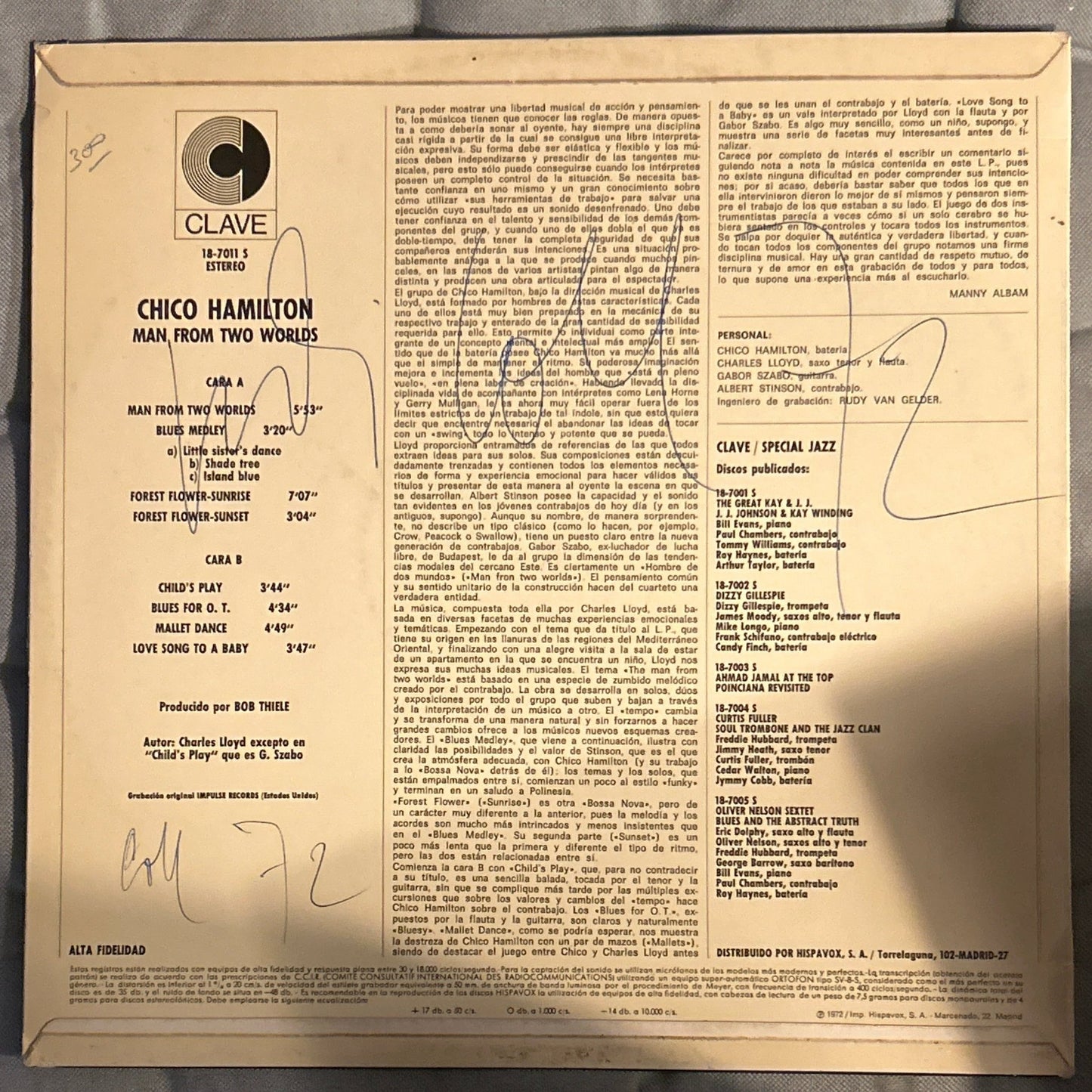 LP Chico Hamilton ‎– Man From Two Worlds 2ª Mano - DISCOS NAKASHA
