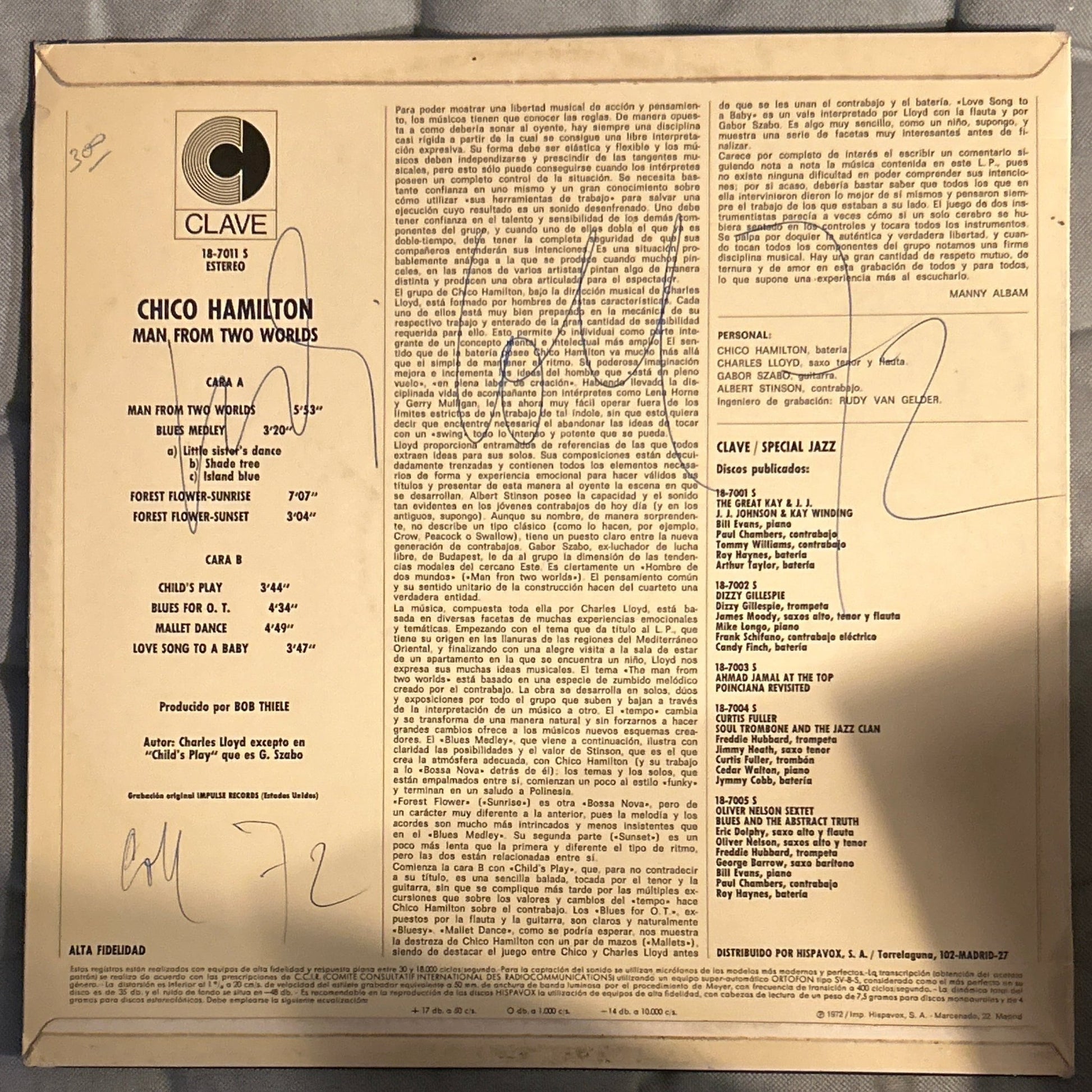 LP Chico Hamilton ‎– Man From Two Worlds 2ª Mano - DISCOS NAKASHA