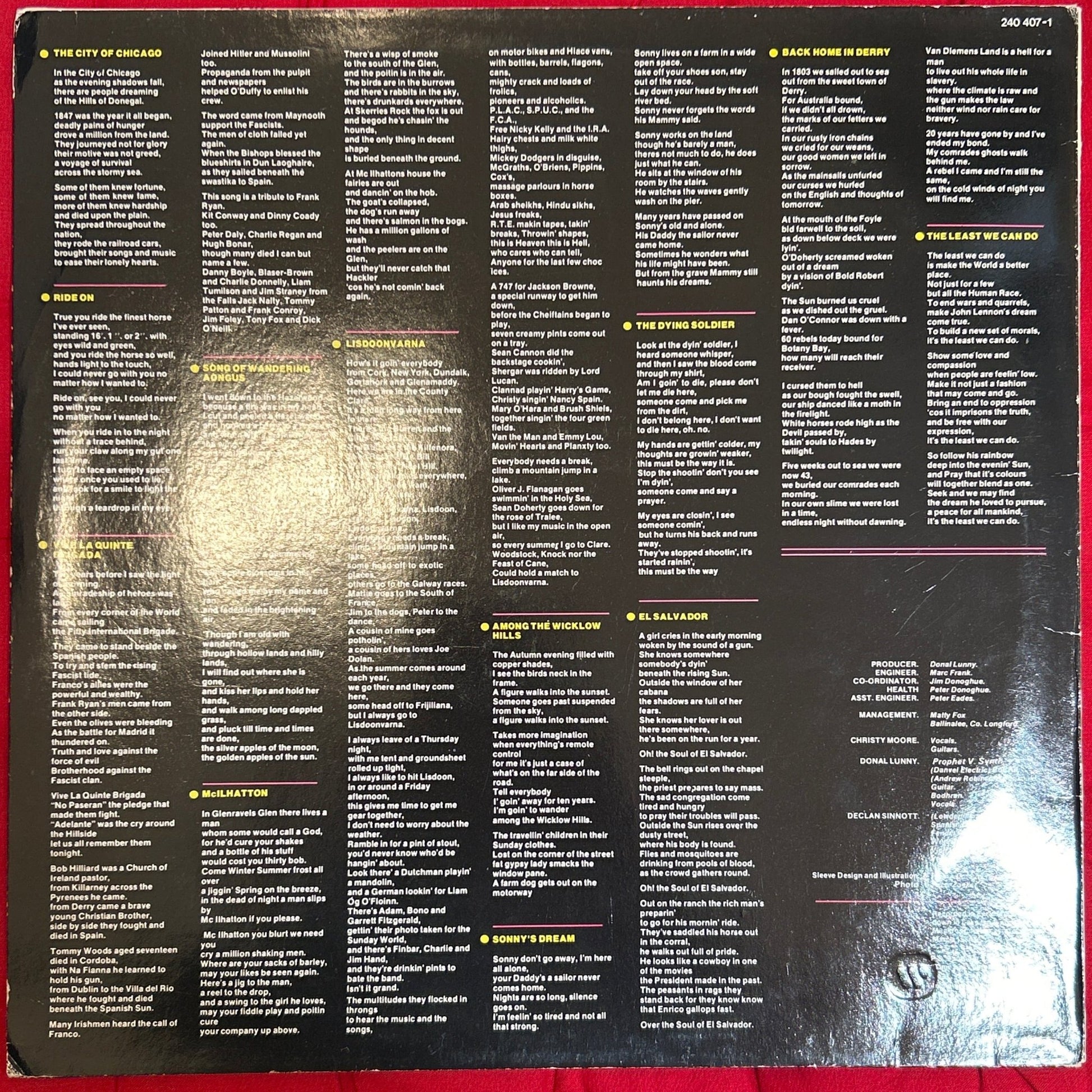 LP Christy Moore ‎– Ride On 2ª mano - DISCOS NAKASHA