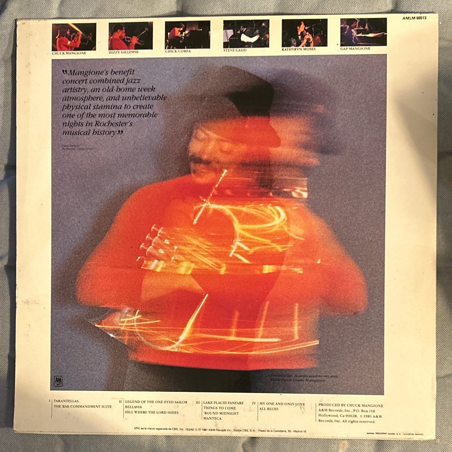 LP Chuck Mangione ‎– Tarantella 2ª Mano - DISCOS NAKASHA