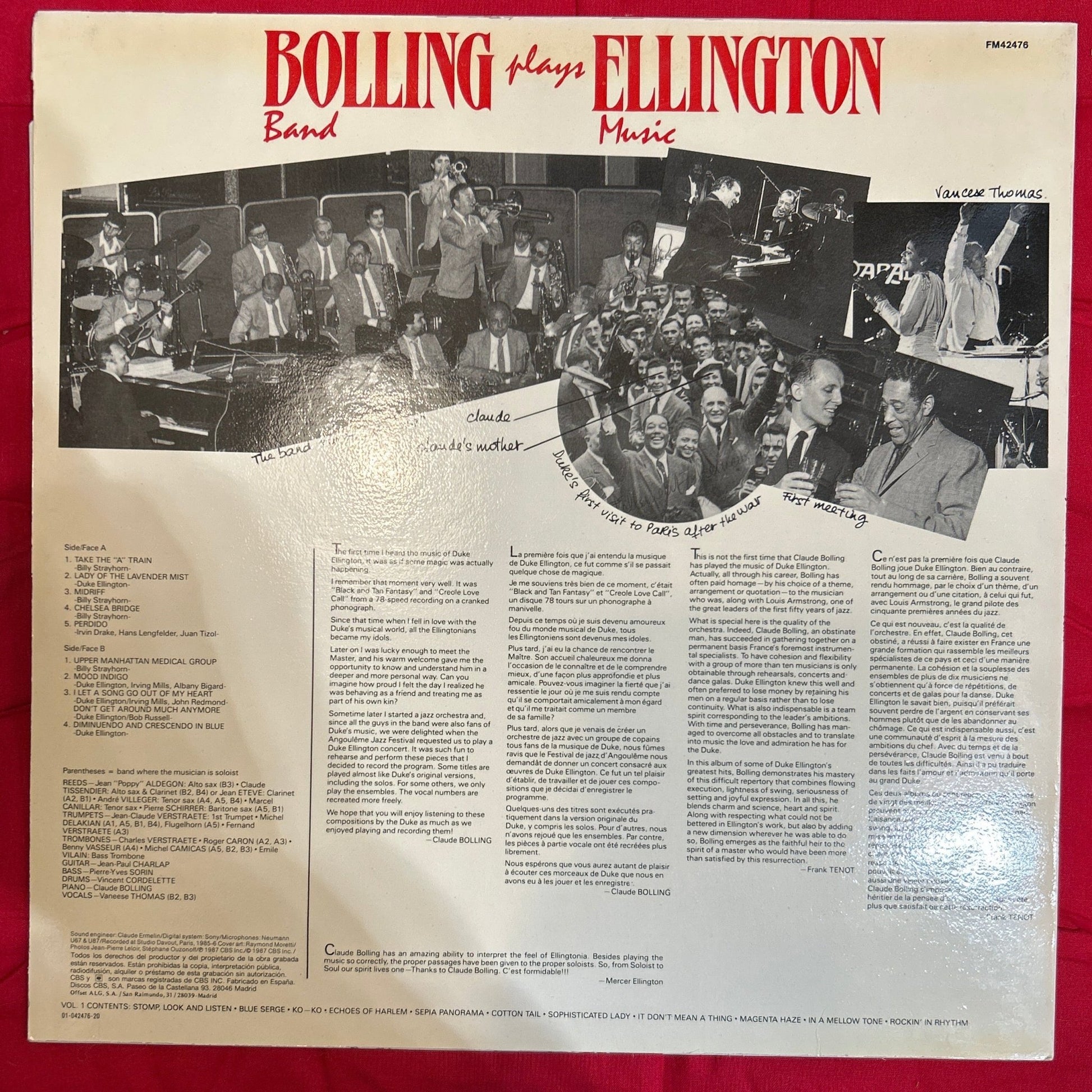 LP Claude Bolling Big Band – Bolling Plays Ellington Vol. II 2ª Mano - DISCOS NAKASHA