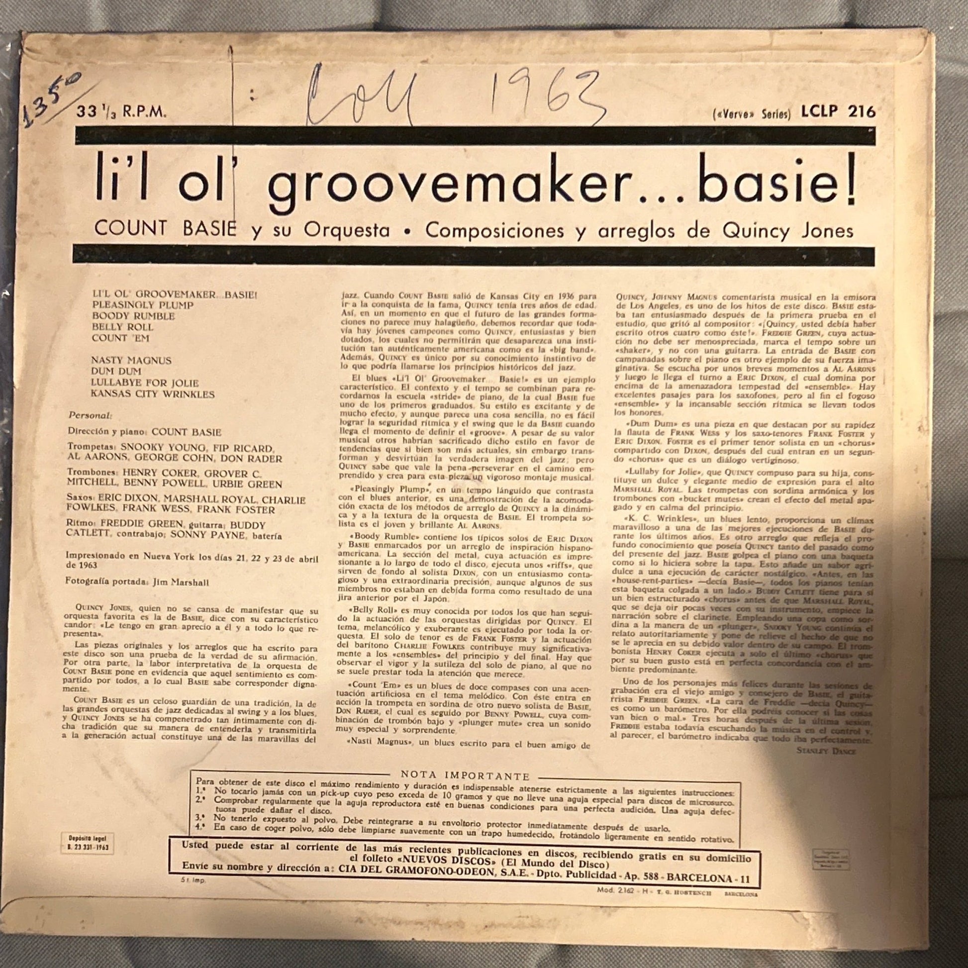 LP Count Basie And His Orchestra ‎– L'il Ol' Groovemaker... Basie! 2ª Mano - DISCOS NAKASHA