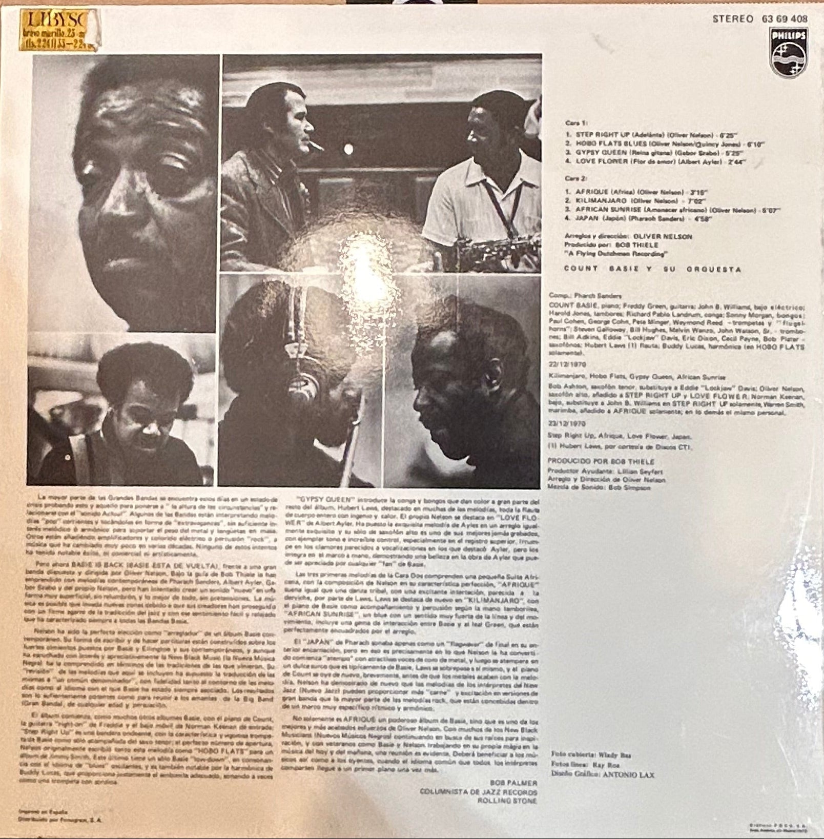 LP Count Basie & His Orchestra Arranged & Conducted By Oliver Nelson ‎– Africa 2ª Mano - DISCOS NAKASHA