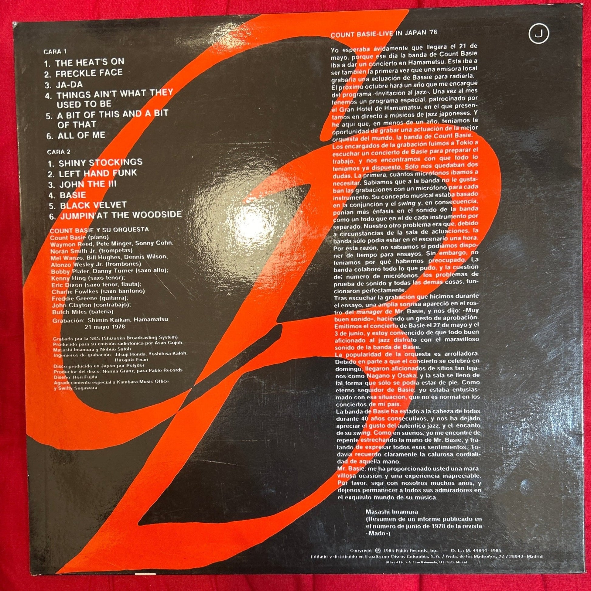LP Count Basie ‎– Live In Japan '78 2ª Mano - DISCOS NAKASHA