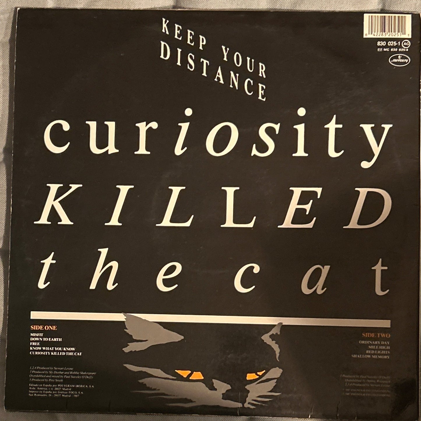 LP Curiosity Killed The Cat ‎– Keep Your Distance 2ª Mano (Producto exclusivo recogida en tienda) - DISCOS NAKASHA
