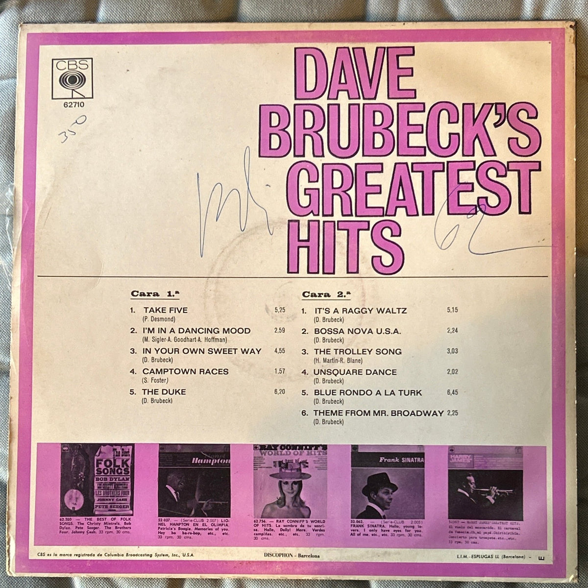 LP Dave Brubeck ‎– Dave Brubeck's Greatest Hits 2ª Mano - DISCOS NAKASHA