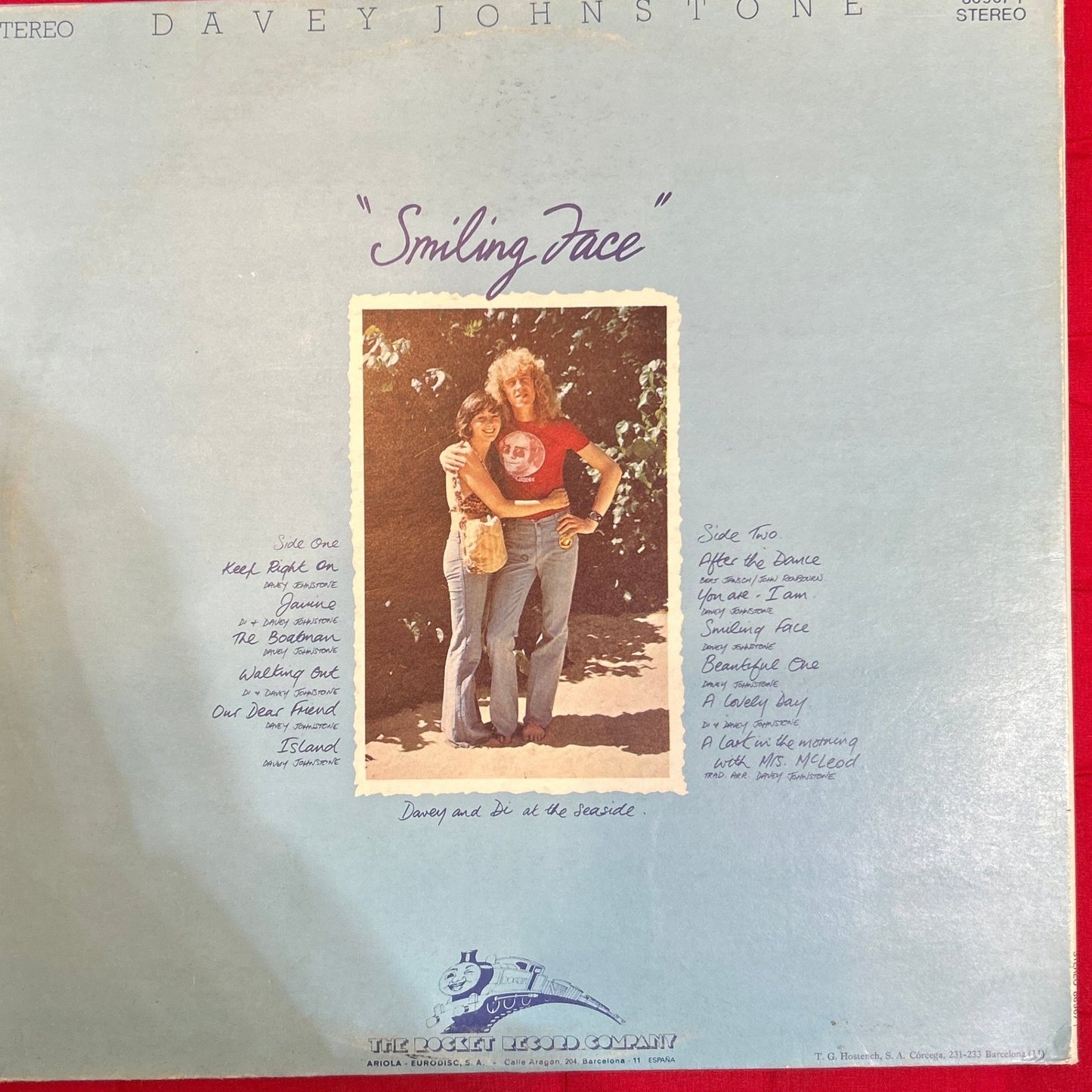LP Davey Johnstone ‎– Smiling Face 2ª Mano - DISCOS NAKASHA