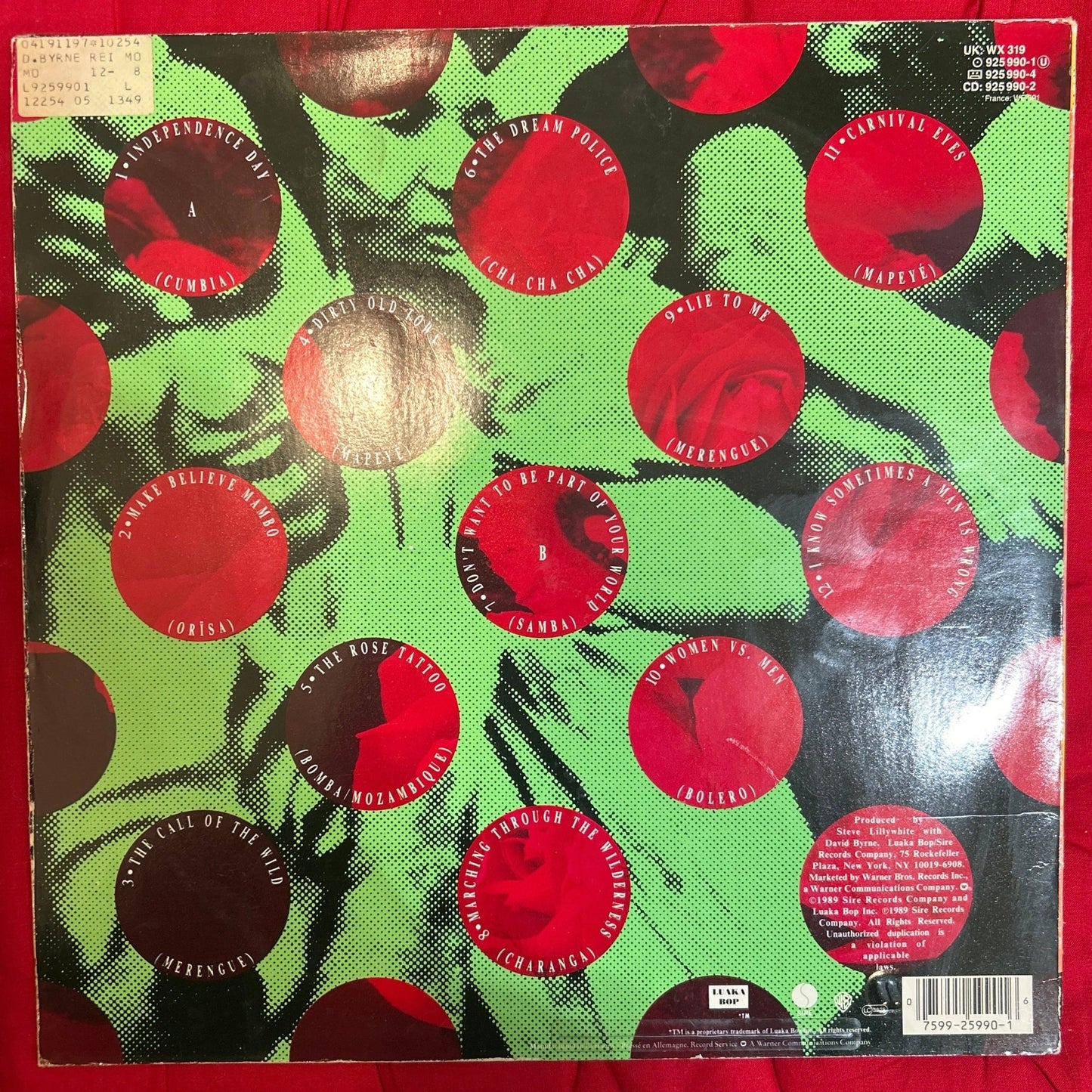 LP David Byrne ‎– Rei Momo 2ª Mano - DISCOS NAKASHA