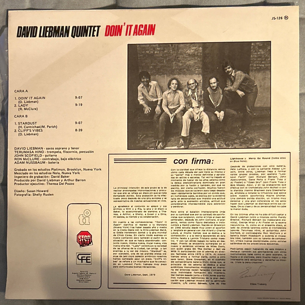 LP David Liebman Quintet* ‎– Doin' It Again 2ª Mano - DISCOS NAKASHA
