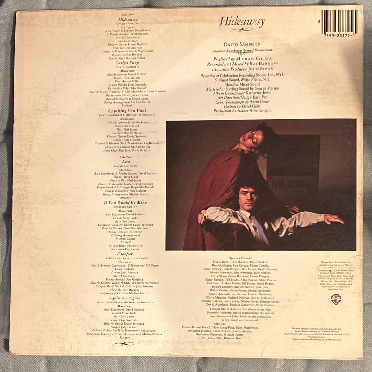 LP David Sanborn ‎– Hideaway 2ª Mano - DISCOS NAKASHA
