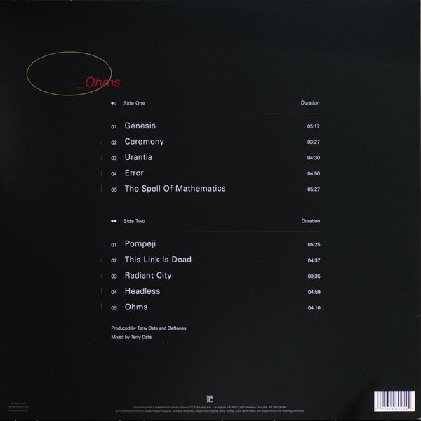 LP Deftones ‎– _Ohms Nuevo precintado - DISCOS NAKASHA